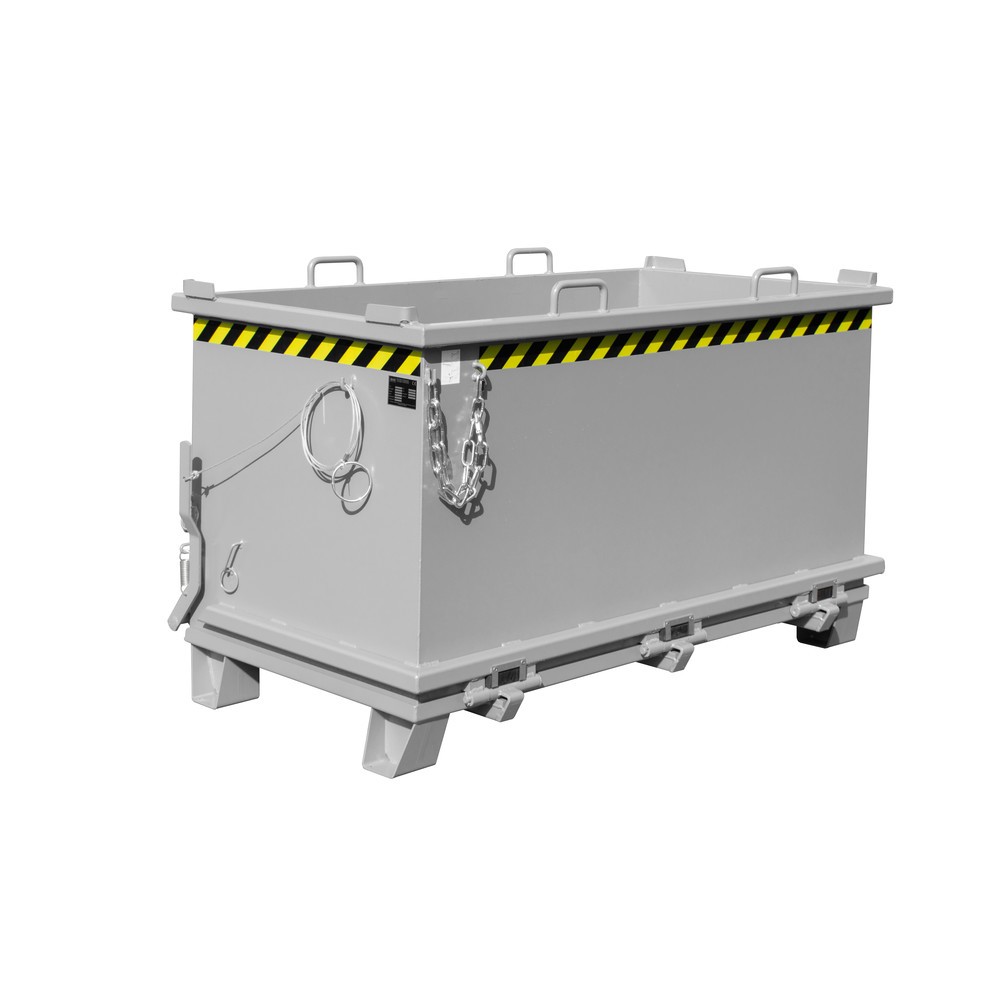 Productafbeelding nr. 1: Bauer® Bak met uitklapbare bodem, versterkte bodemklep, gelakt, volume 1,5 m³, RAL 7005 muisgrijs