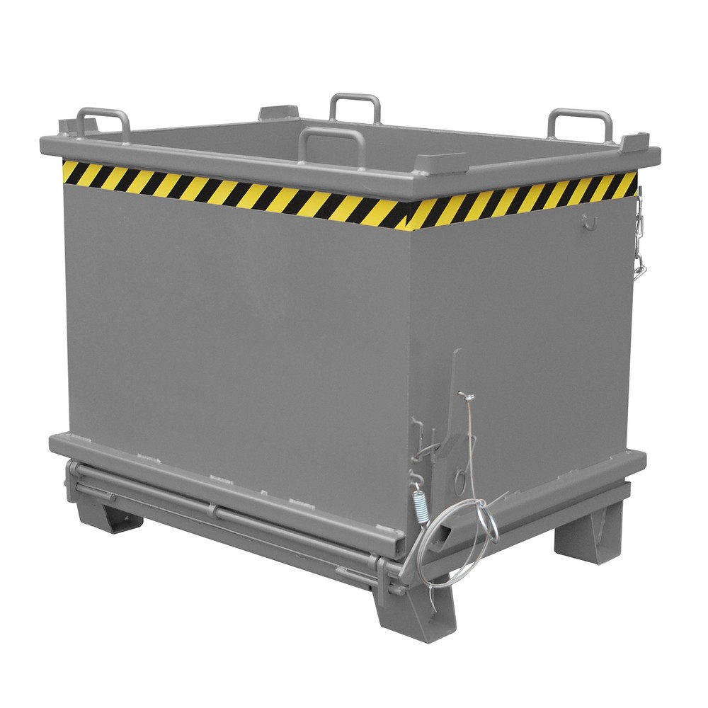 Product afbeelding: Bauer® Bak met uitklapbare bodem, versterkte bodemklep, gelakt, volume 1 m³, RAL 7005 muisgrijs
