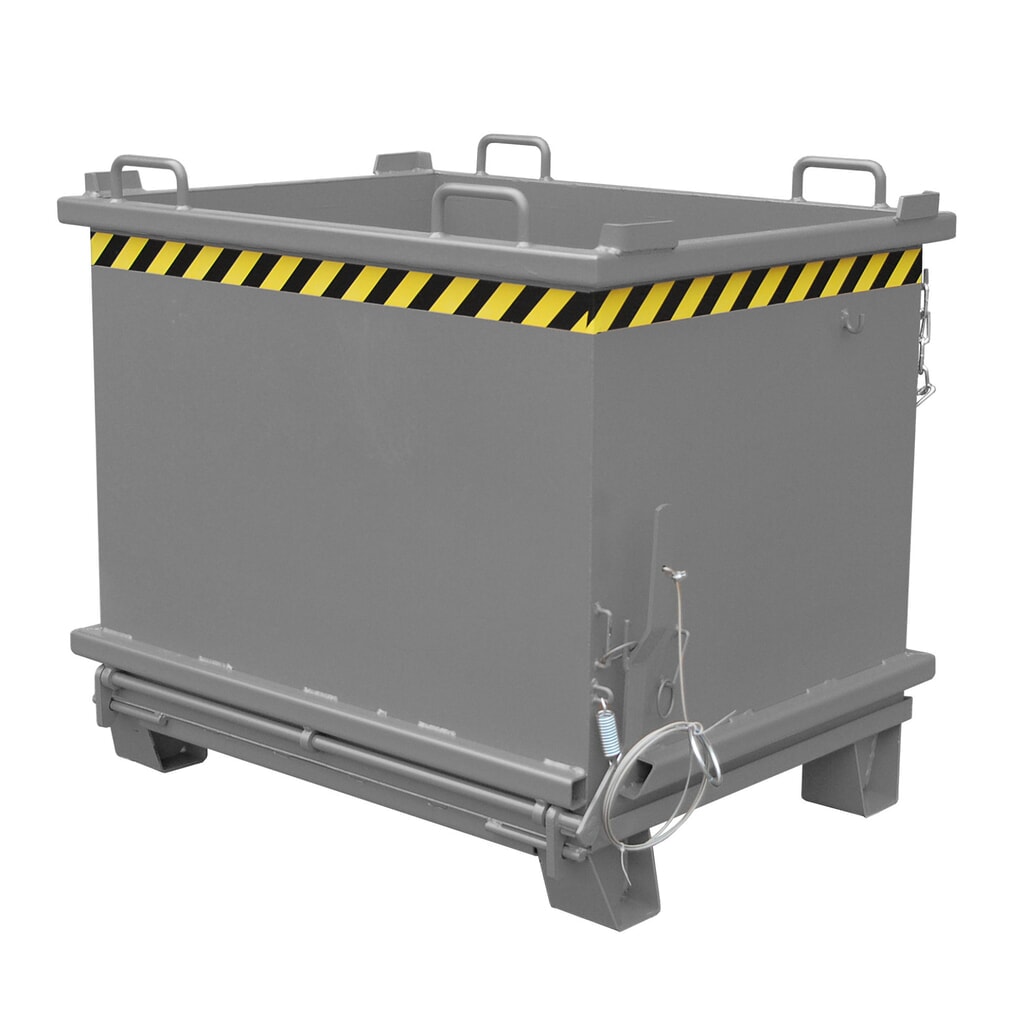 Bauer® Bak met uitklapbare bodem, versterkte bodemklep, gelakt, volume 1 m³, RAL 7005 muisgrijs Product afbeelding: Bauer® Bak met uitklapbare bodem, versterkte bodemklep, gelakt, volume 1 m³, RAL 7005 muisgrijs