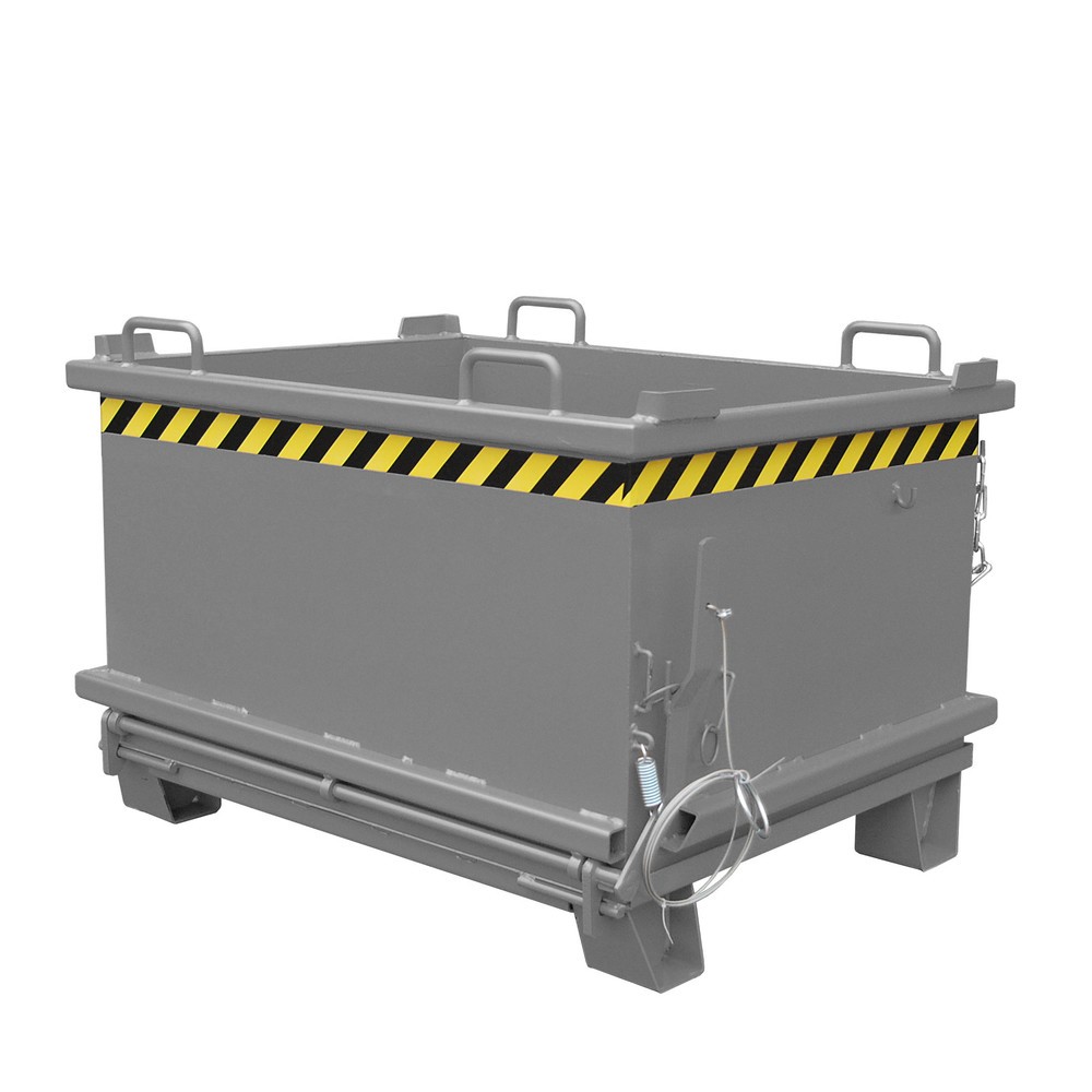 Product afbeelding: Bauer® Bak met uitklapbare bodem, versterkte bodemklep, gelakt, volume 0,5 m³, RAL 7005 muisgrijs