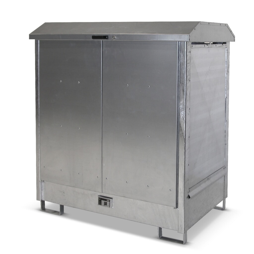 Product afbeelding: Depot voor gevaarlijke stoffen Bauer® GD-N, incl. lekbak voor 2x 200 l, hxbxd 1.610 x 1.440 x 1.015 mm