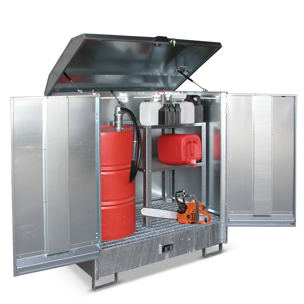 Productafbeelding nr. 2: Depot voor gevaarlijke stoffen Bauer® GD-N, incl. lekbak voor 2x 200 l, hxbxd 1.610 x 1.440 x 1.015 mm