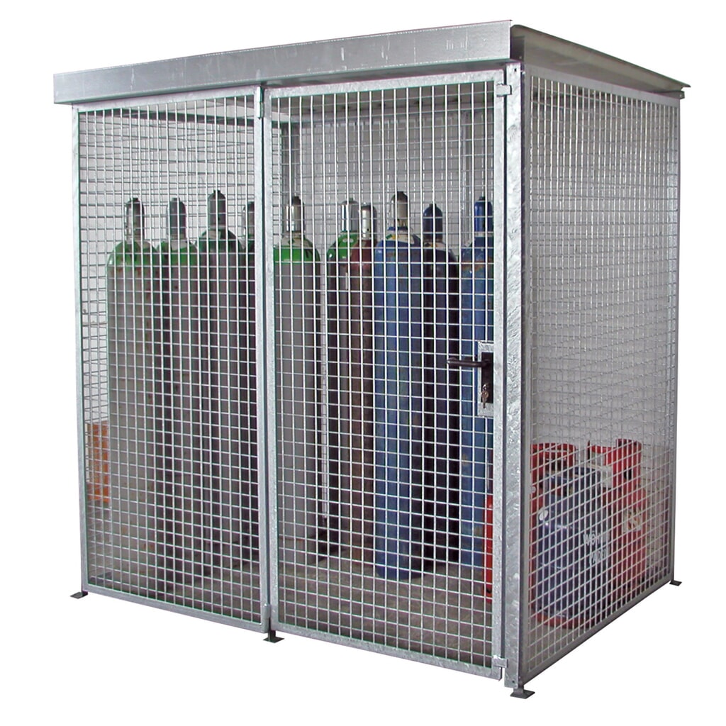 Bauer® Gasflescontainer met dak, 1 deur, 48 flessen Product afbeelding: Bauer® Gasflescontainer met dak, 1 deur, 48 flessen