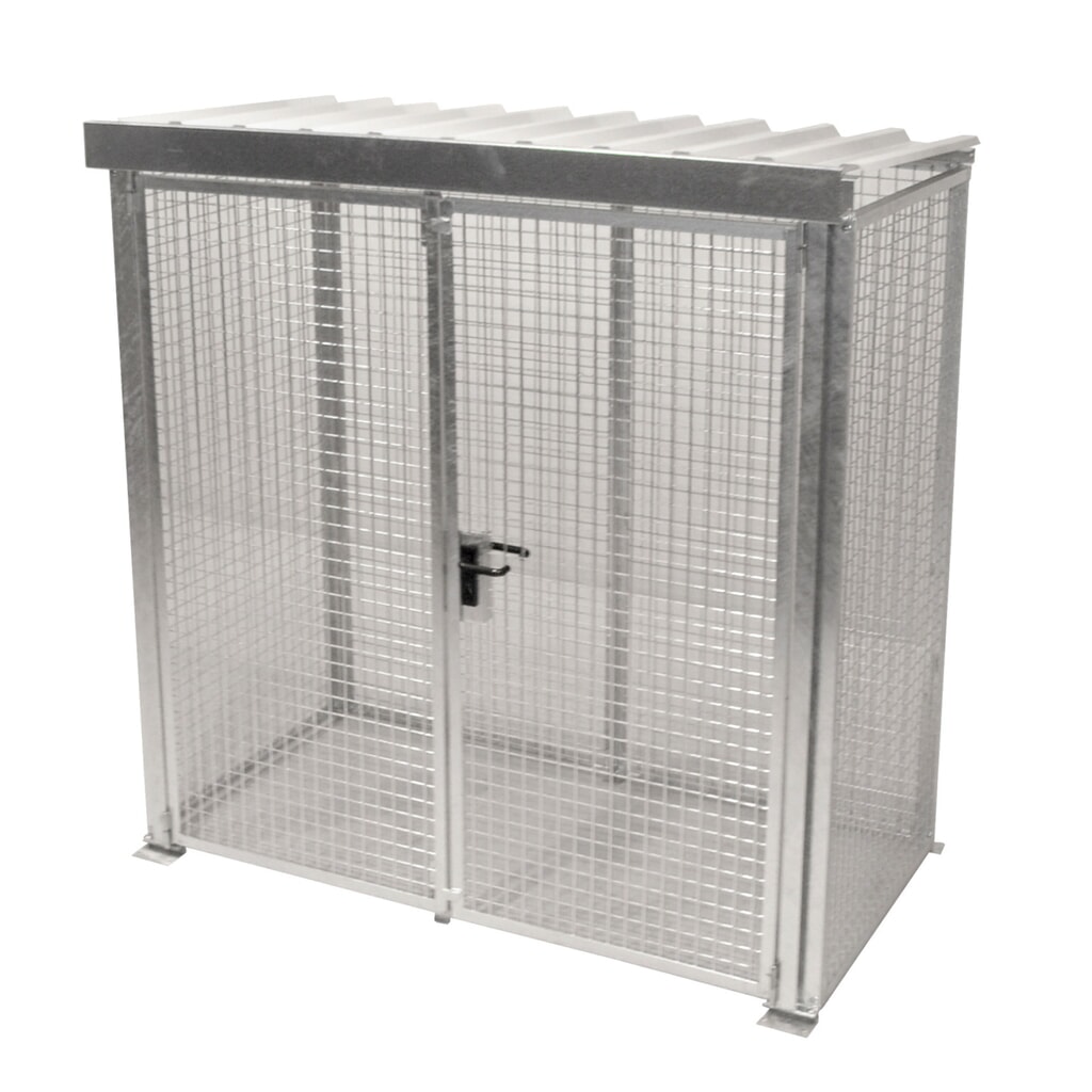 Product afbeelding: Bauer® Gasflescontainer met dak, dubbele draaideur, 32 flessen