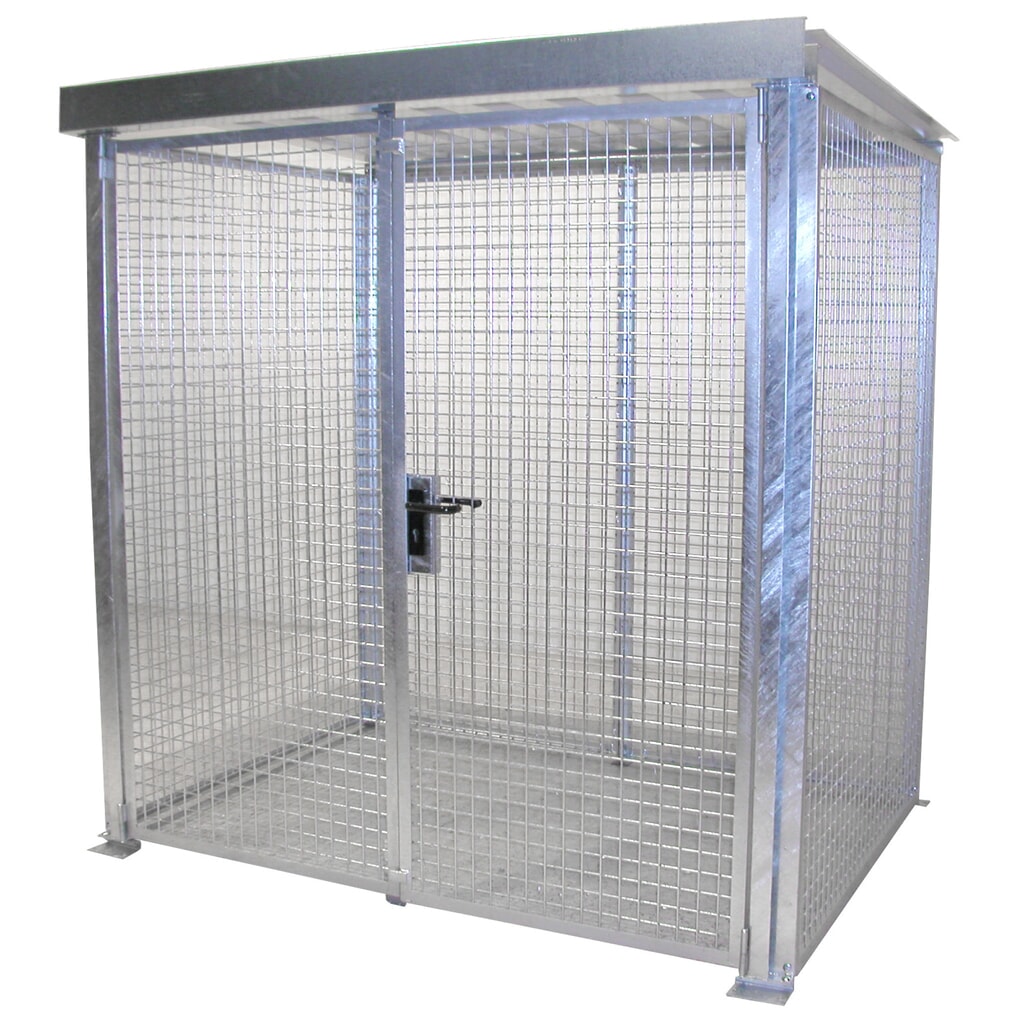 Product afbeelding: Bauer® Gasflescontainer met dak, dubbele draaideur, 48 flessen