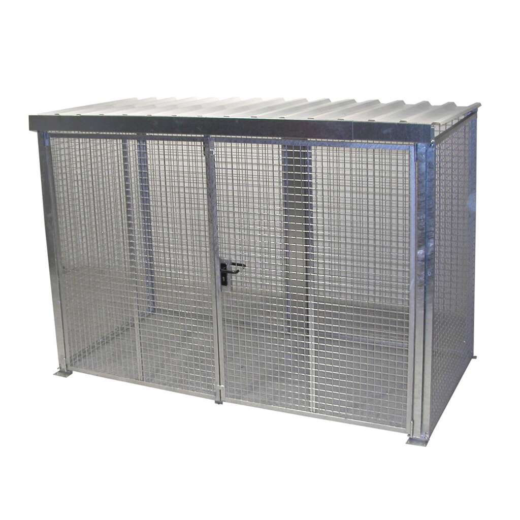 Product afbeelding: Bauer® Gasflescontainer met dak, dubbele draaideur, 104 flessen
