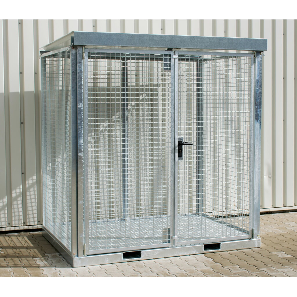 Bauer® Gasflessencontainer GFC-E, max. 45 gasflessen, traanplaatbodem Product afbeelding: Bauer® Gasflessencontainer GFC-E, max. 45 gasflessen, traanplaatbodem
