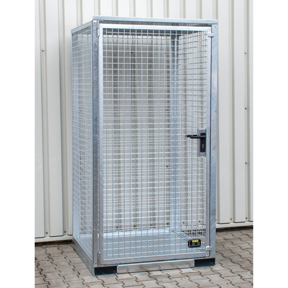 Product afbeelding: Gasflescontainer Bauer®, met vorkkokers, max. 16 gasflessen, roosterlegbord