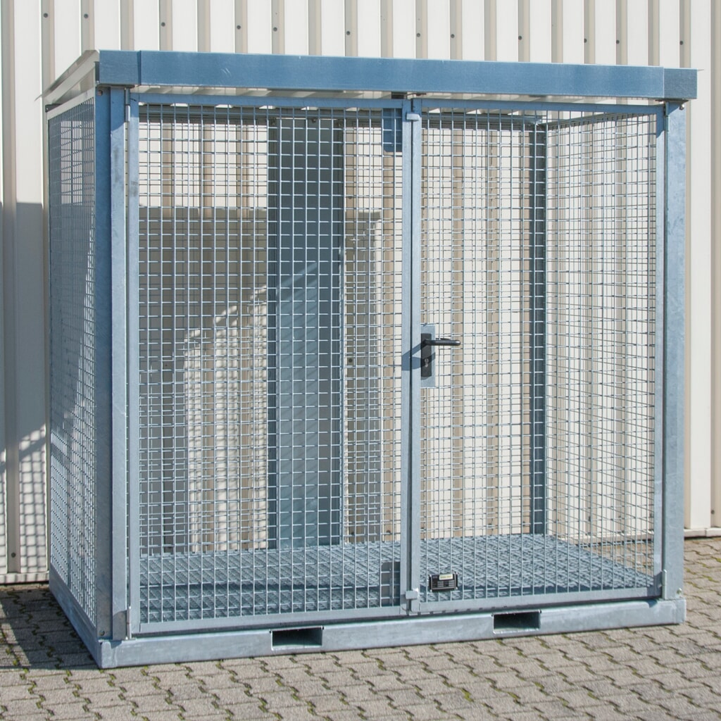 Bauer® Gasflessencontainer GFC-E, max. 60 gasflessen, roosterbodem Product afbeelding: Bauer® Gasflessencontainer GFC-E, max. 60 gasflessen, roosterbodem
