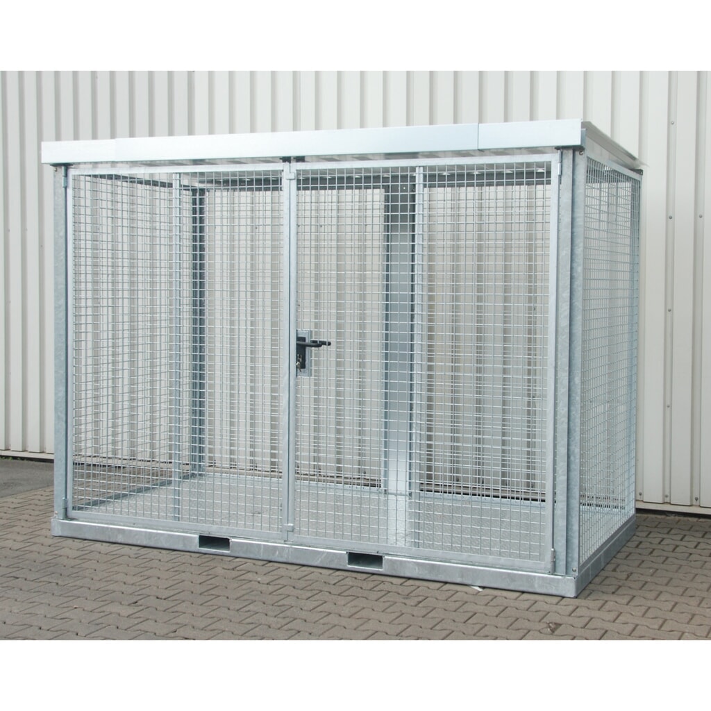 Bauer® Gasflessencontainer GFC-E, max. 78 gasflessen, traanplaatbodem Product afbeelding: Bauer® Gasflessencontainer GFC-E, max. 78 gasflessen, traanplaatbodem