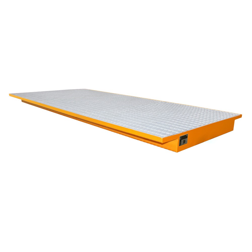 Productafbeelding nr. 2: Bauer® Inhangbare lekbak van staal, incl. rooster, voor dragerlengte 2.700 mm, geeloranje
