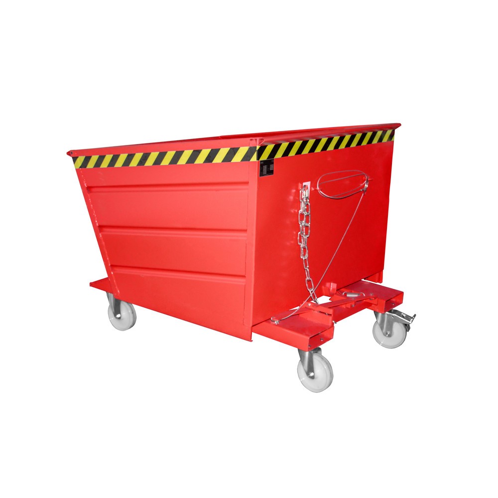 Product afbeelding: Bauer® Kantelbak compact, gelakt, volume 1 m³, RAL 3000 vuurrood