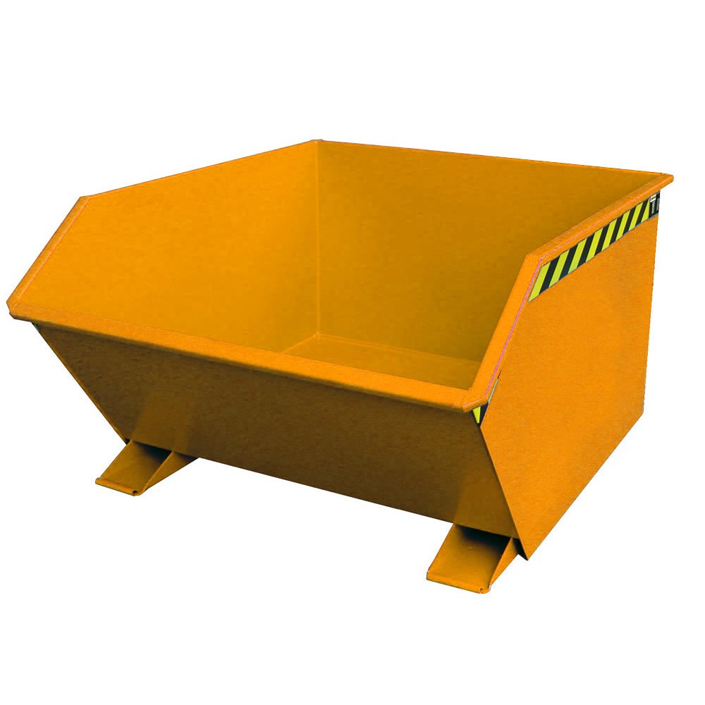 Product afbeelding: Bauer® Kantelbak, lage bouwhoogte, gelakt, volume 1 m³, RAL 2000 geeloranje