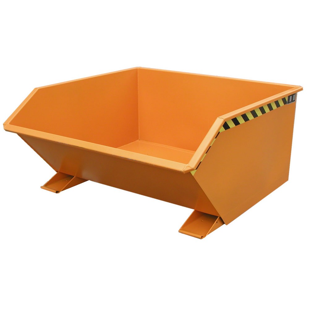 Productafbeelding nr. 1: Bauer® Kantelbak, lage bouwhoogte, gelakt, volume 0,75 m³, RAL 2000 geeloranje