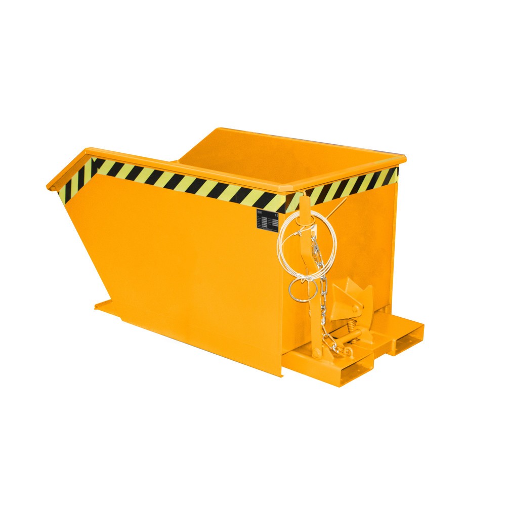 Product afbeelding: Bauer® Kantelbak, lage bouwhoogte, gelakt, volume 0,5 m³, RAL 2000 geeloranje