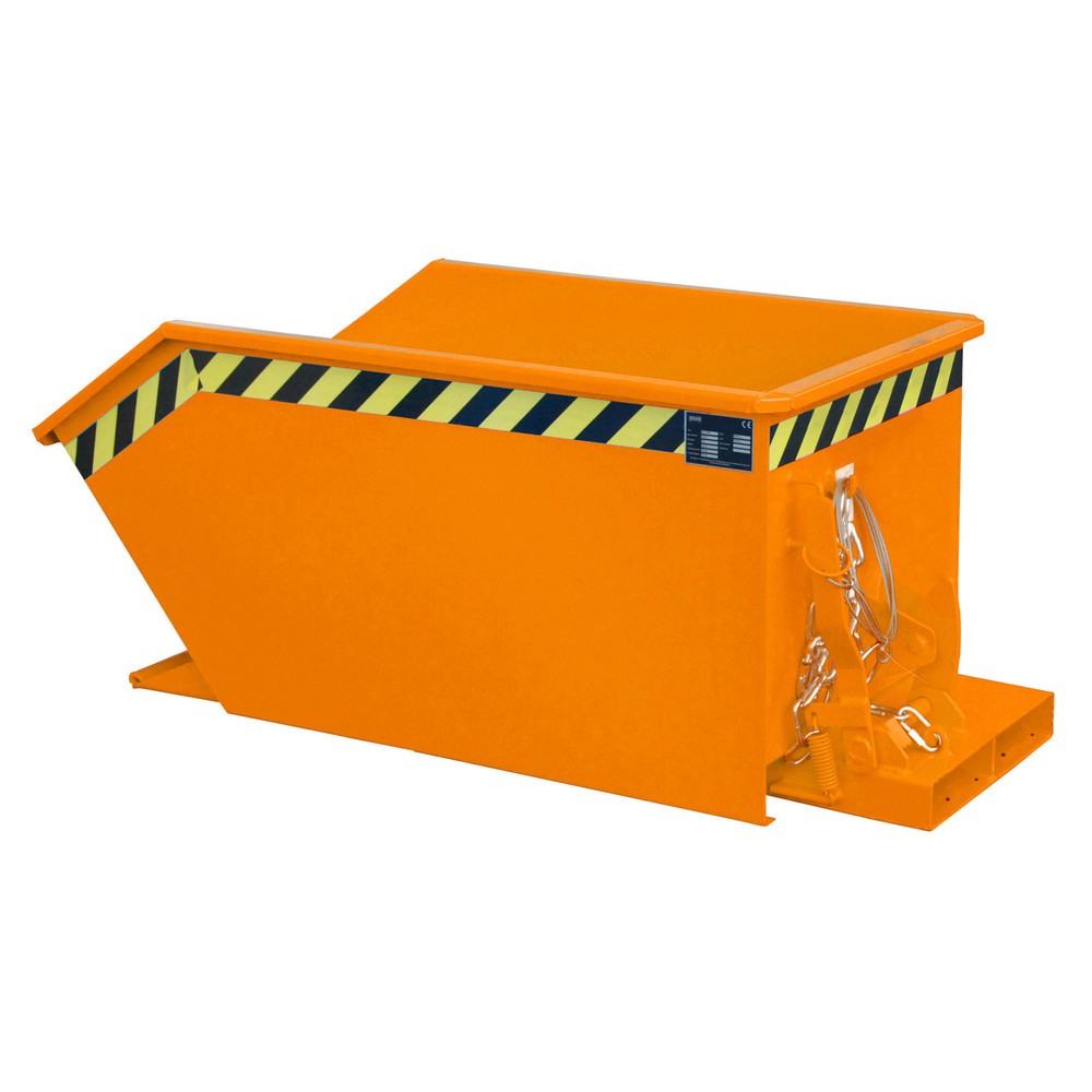 Productafbeelding nr. 1: Bauer® Kantelbak, lage bouwhoogte, gelakt, volume 0,3 m³, RAL 2000 geeloranje