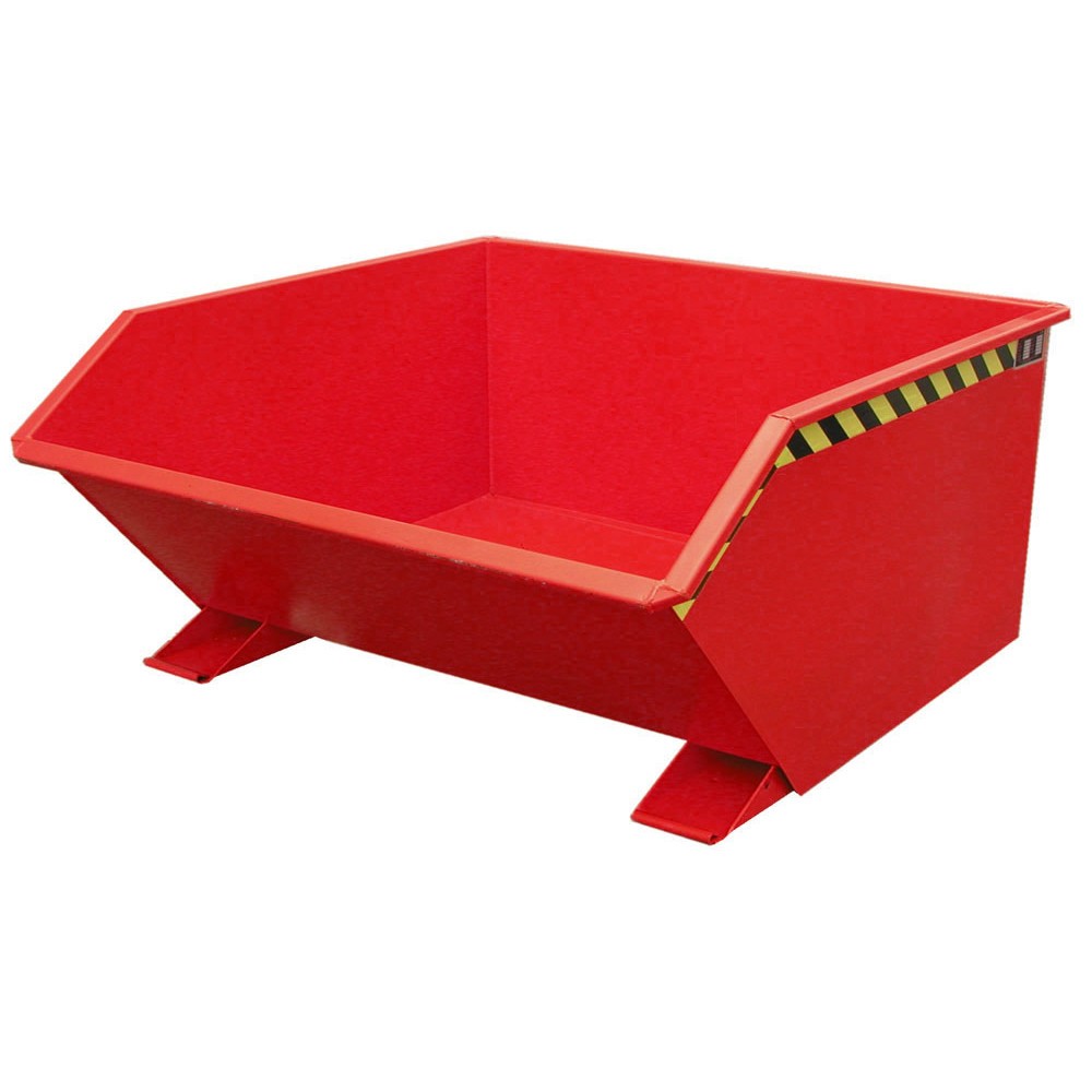 Productafbeelding nr. 1: Bauer® Kantelbak, lage bouwhoogte, gelakt, volume 0,75 m³, RAL 3000 vuurrood
