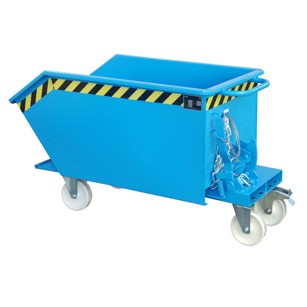 Productafbeelding nr. 1: Bauer® Kantelbak, lage bouwhoogte, gelakt, volume 0,3 m³, RAL 5012 lichtblauw