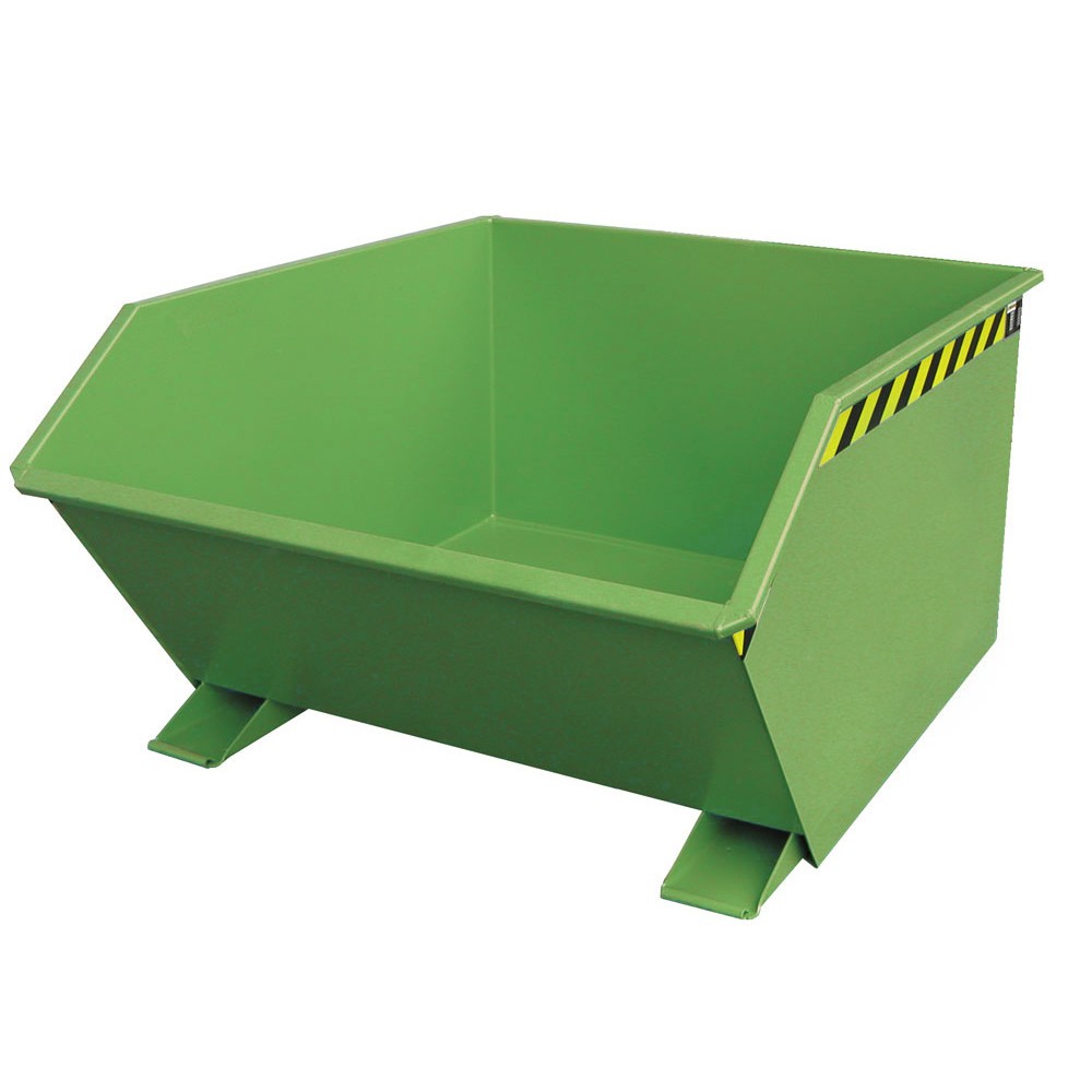 Product afbeelding: Bauer® Kantelbak, lage bouwhoogte, gelakt, volume 1 m³, RAL 6011 resedagroen