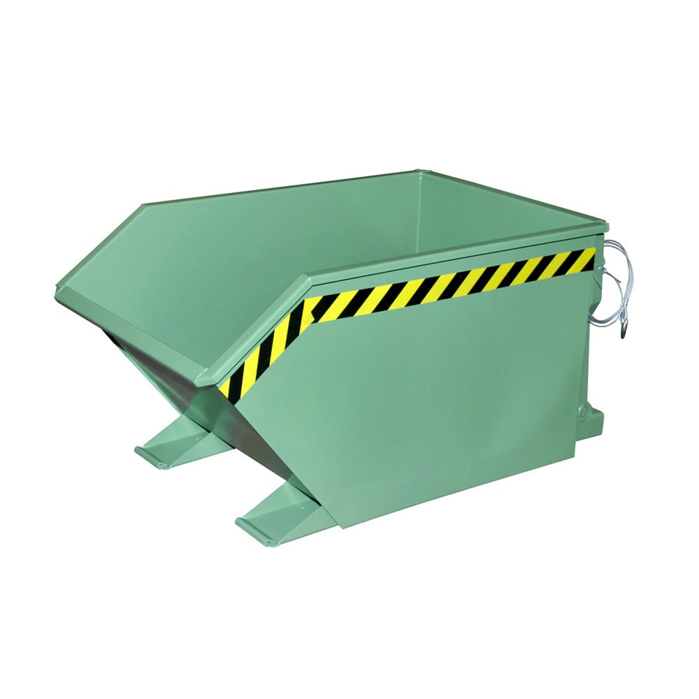 Productafbeelding nr. 1: Bauer® Kantelbak, lage bouwhoogte, gelakt, volume 0,5 m³, RAL 6011 resedagroen