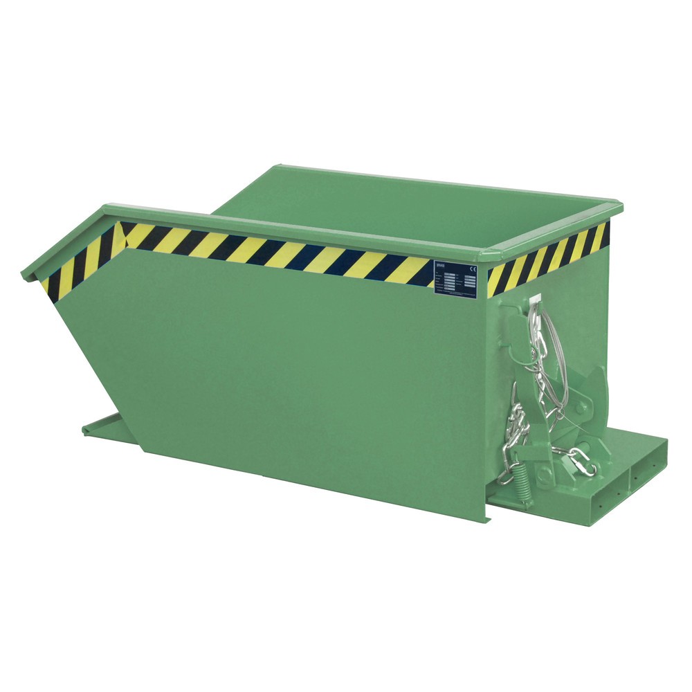 Productafbeelding nr. 1: Bauer® Kantelbak, lage bouwhoogte, gelakt, volume 0,3 m³, RAL 6011 resedagroen