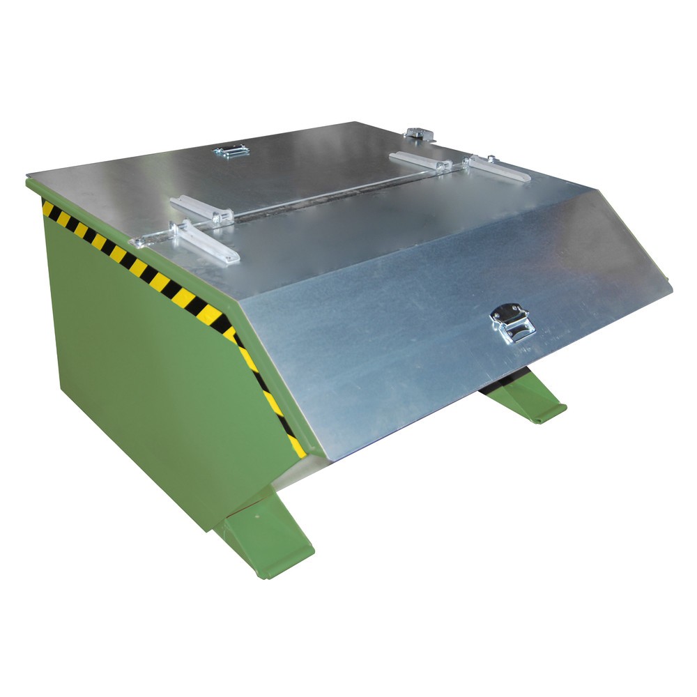 Product afbeelding: Bauer® Kantelbak, lage bouwhoogte, gelakt, volume 0,75 m³, RAL 6011 resedagroen