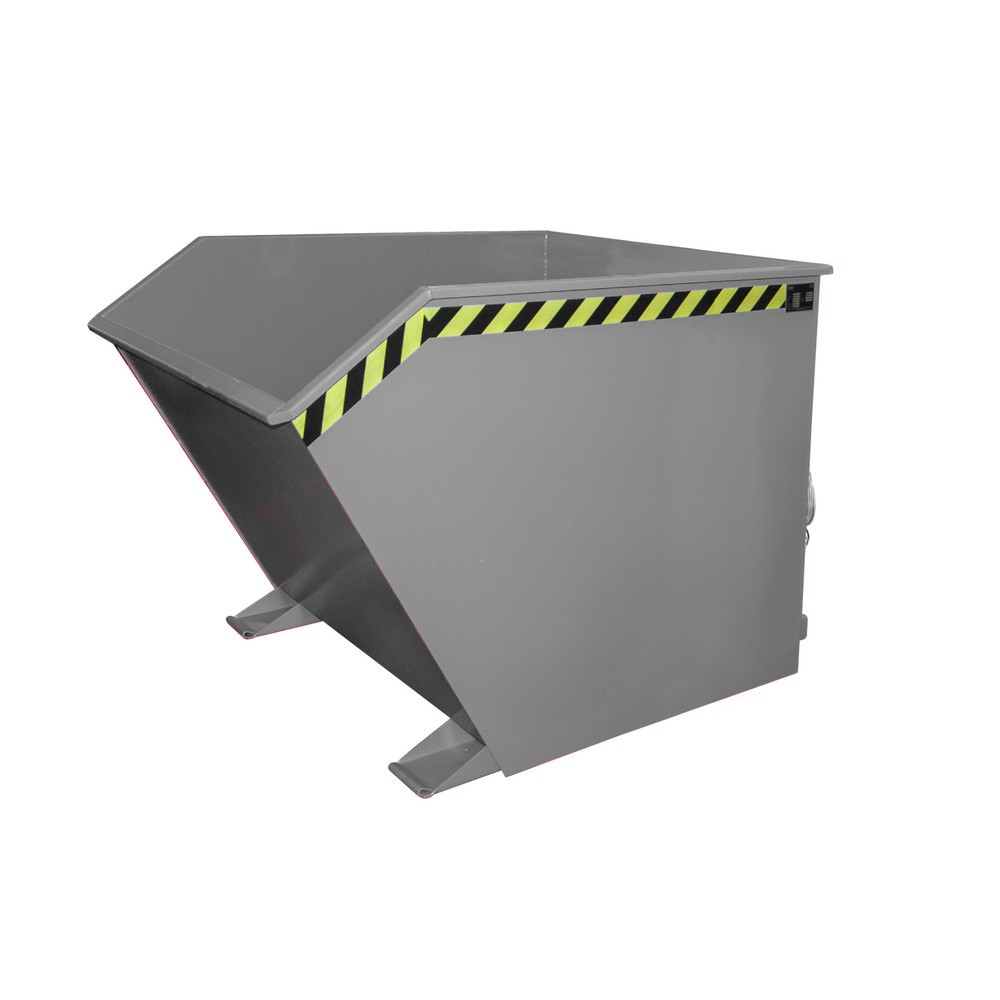 Productafbeelding nr. 1: Bauer® Kantelbak, lage bouwhoogte, gelakt, volume 1,5 m³, RAL 7005 muisgrijs