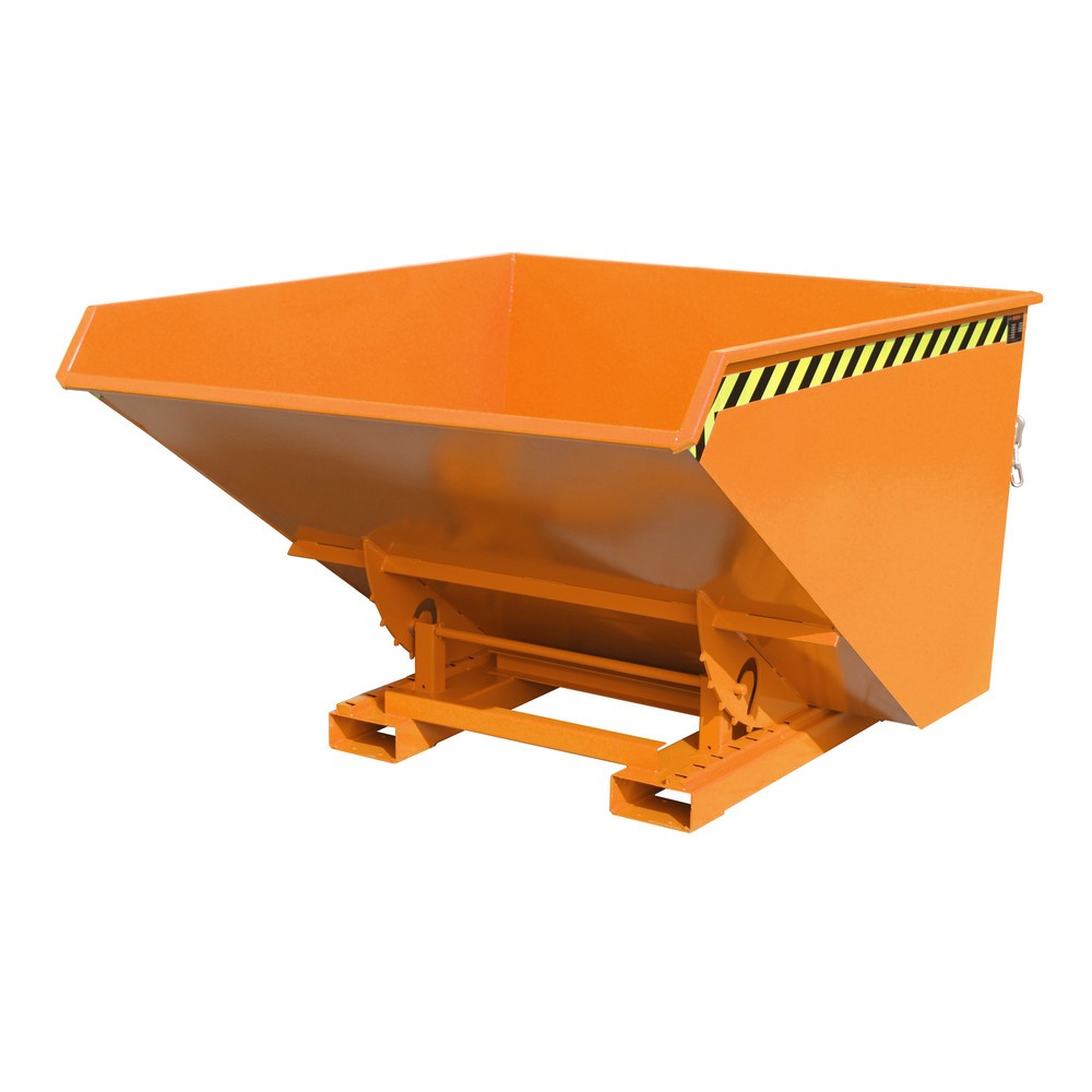 Productafbeelding nr. 1: Bauer® Kantelbak met afrolmechanisme, gelakt, volume 1,7 m³, RAL 2000 geeloranje