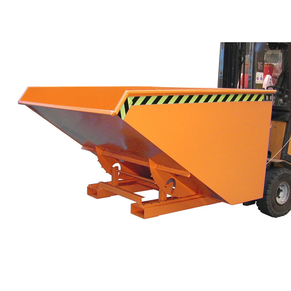 Productafbeelding nr. 1: Bauer® Kantelbak met afrolmechanisme, gelakt, volume 1,2 m³, RAL 2000 geeloranje