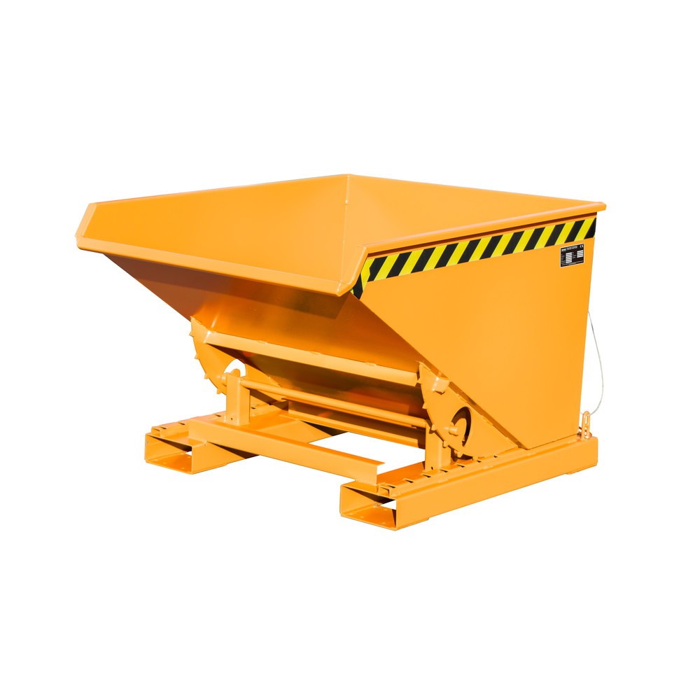 Productafbeelding nr. 1: Bauer® Kantelbak met afrolmechanisme, gelakt, volume 0,6 m³, RAL 2000 geeloranje