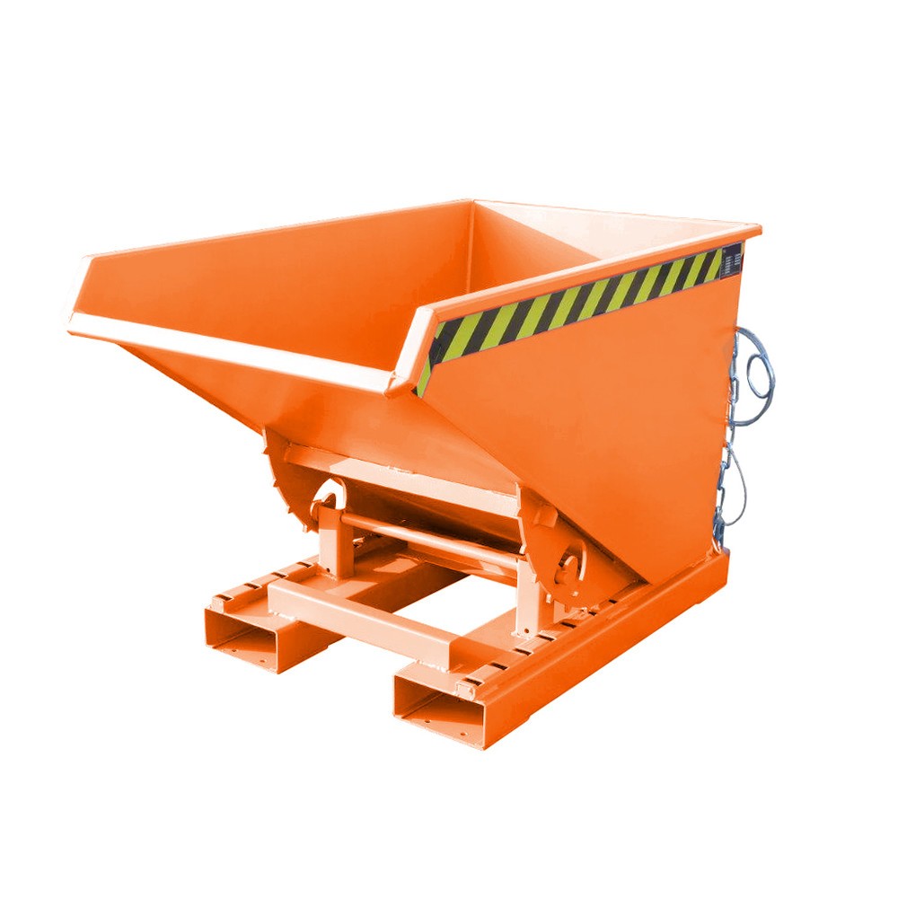 Productafbeelding nr. 1: Bauer® Kantelbak met afrolmechanisme, gelakt, volume 0,3 m³, RAL 2000 geeloranje