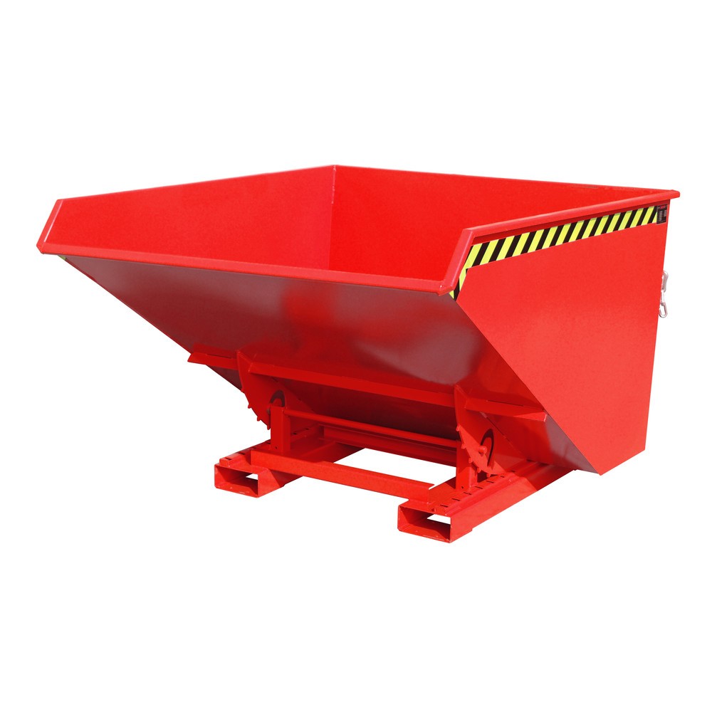 Productafbeelding nr. 1: Bauer® Kantelbak met afrolmechanisme, gelakt, volume 1,7 m³, RAL 3000 vuurrood