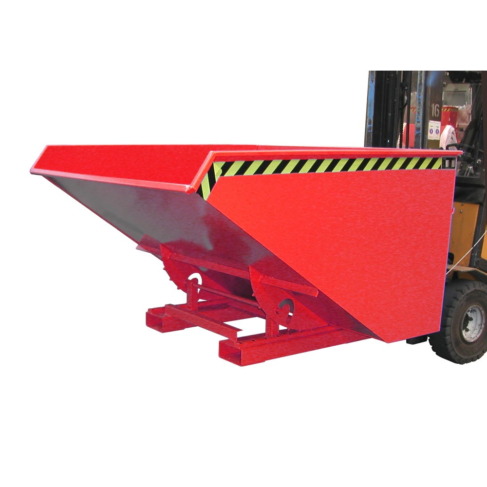 Productafbeelding nr. 1: Bauer® Kantelbak met afrolmechanisme, gelakt, volume 1,2 m³, RAL 3000 vuurrood
