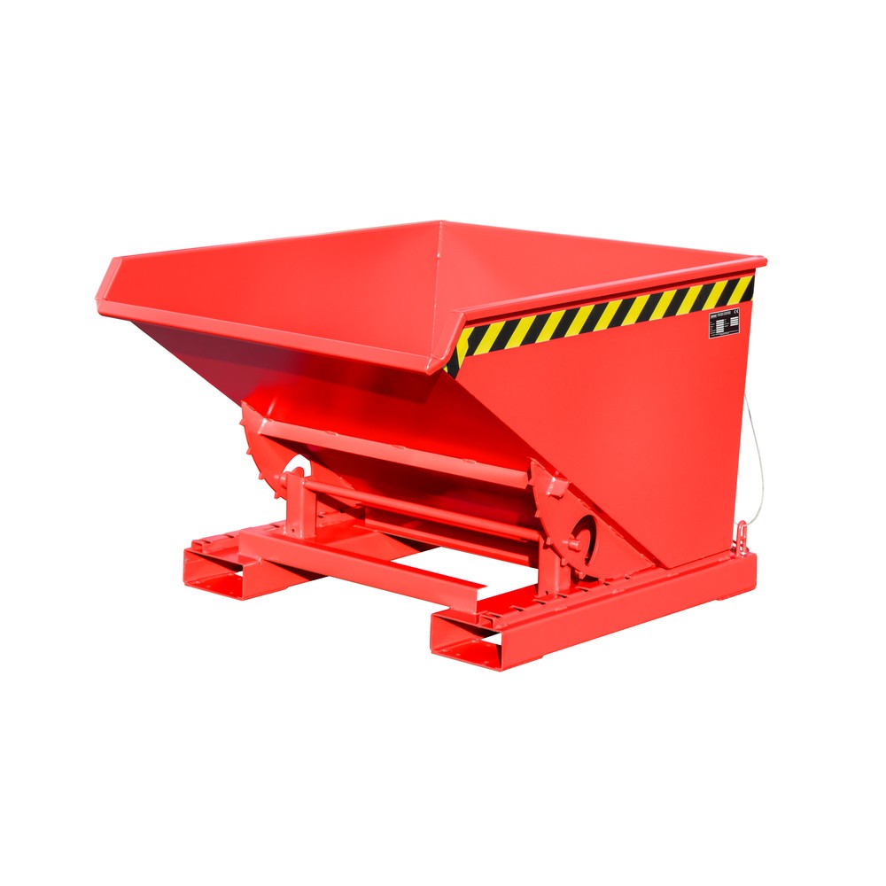 Productafbeelding nr. 1: Bauer® Kantelbak met afrolmechanisme, gelakt, volume 0,6 m³, RAL 3000 vuurrood