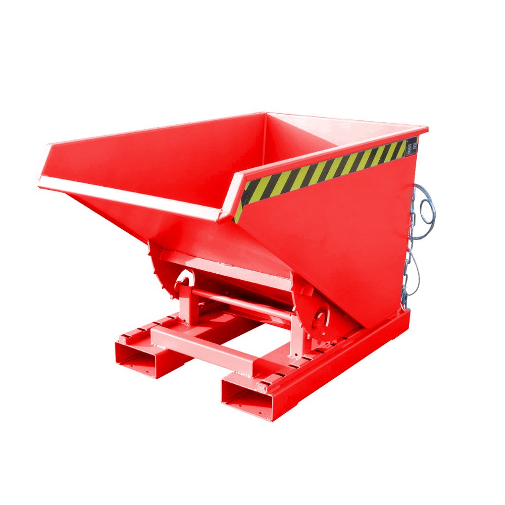 Productafbeelding nr. 1: Bauer® Kantelbak met afrolmechanisme, gelakt, volume 0,3 m³, RAL 3000 vuurrood