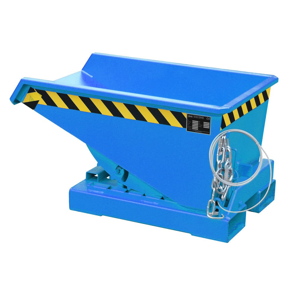 Productafbeelding nr. 1: Bauer® Kantelbak met afrolmechanisme, gelakt, volume 0,15 m³, RAL 5012 lichtblauw