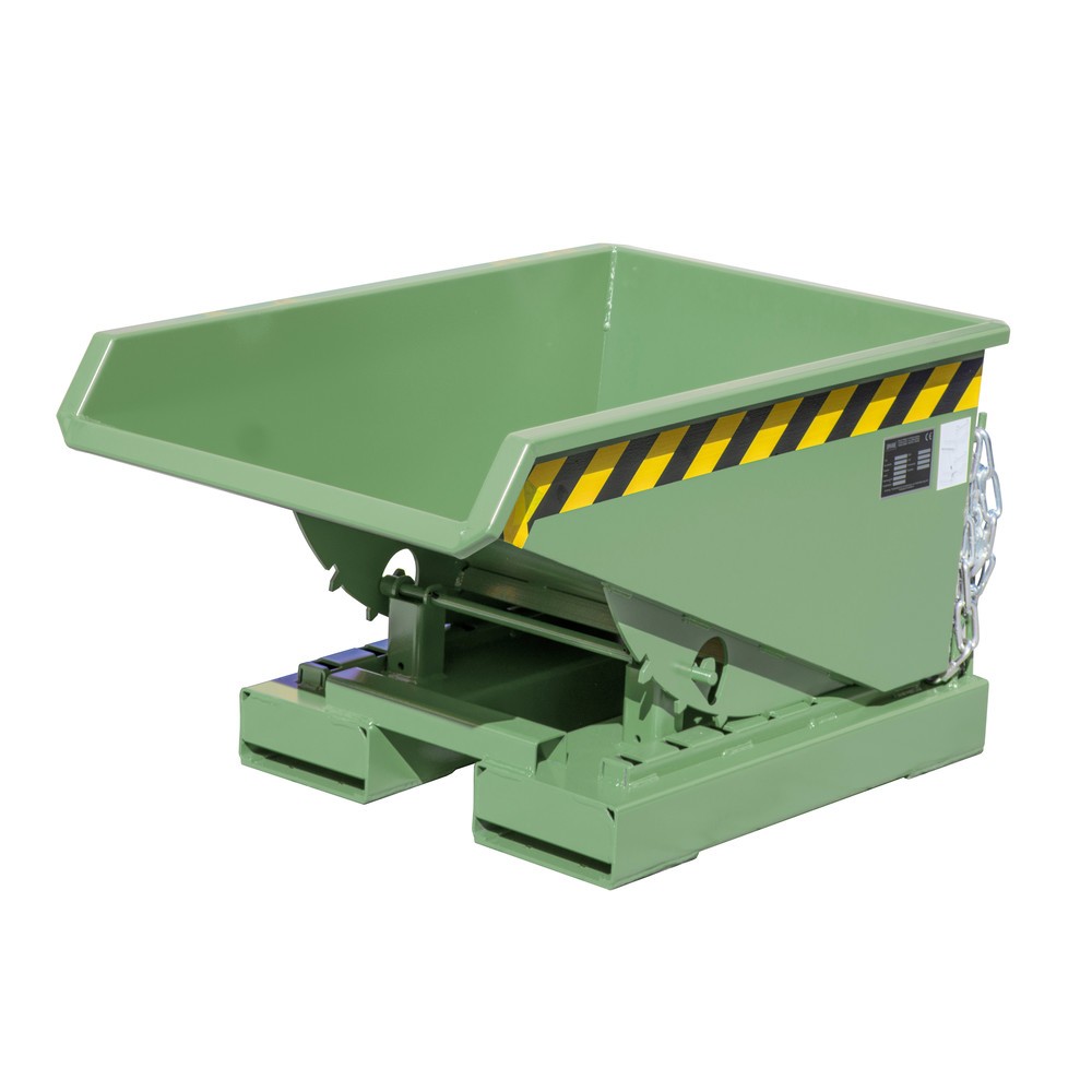 Productafbeelding nr. 1: Bauer® Kantelbak met afrolmechanisme, gelakt, volume 0,15 m³, RAL 6011 resedagroen
