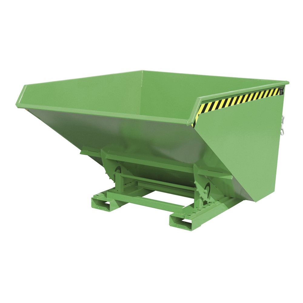 Productafbeelding nr. 1: Bauer® Kantelbak met afrolmechanisme, gelakt, volume 1,7 m³, RAL 6011 resedagroen