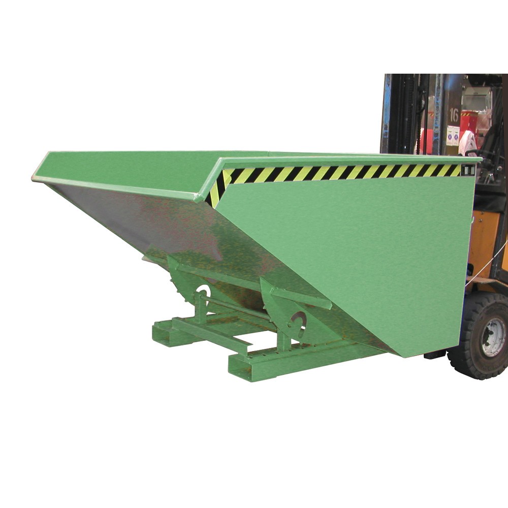 Productafbeelding nr. 1: Bauer® Kantelbak met afrolmechanisme, gelakt, volume 1,2 m³, RAL 6011 resedagroen