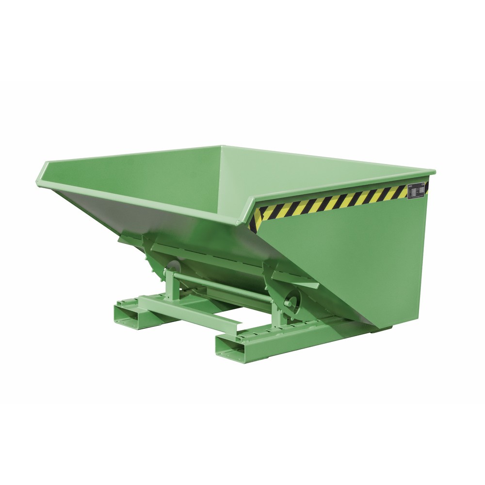 Productafbeelding nr. 1: Bauer® Kantelbak met afrolmechanisme, gelakt, volume 0,9 m³, RAL 6011 resedagroen