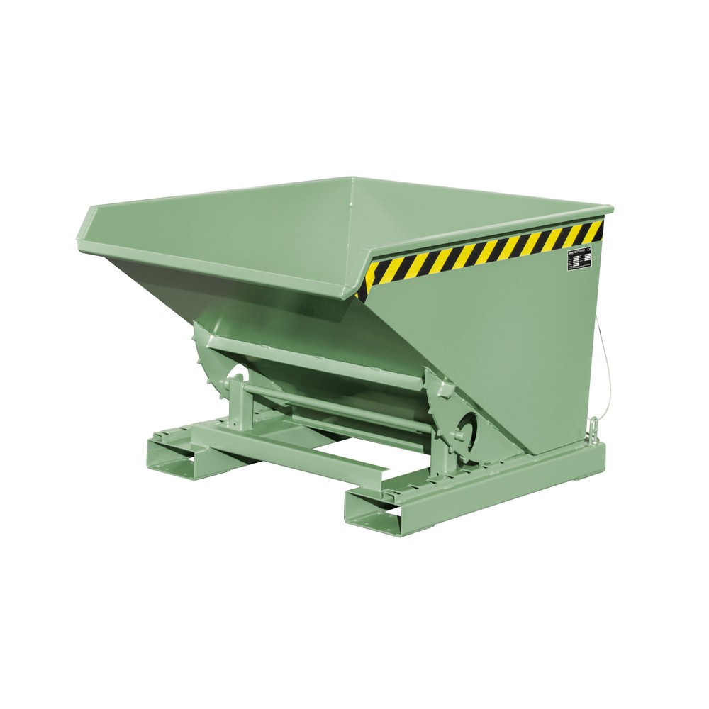 Productafbeelding nr. 1: Bauer® Kantelbak met afrolmechanisme, gelakt, volume 0,6 m³, RAL 6011 resedagroen