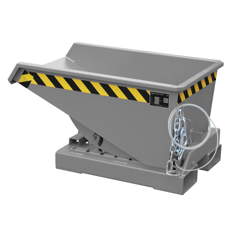 Productafbeelding nr. 1: Bauer® Kantelbak met afrolmechanisme, gelakt, volume 0,15 m³, RAL 7005 muisgrijs
