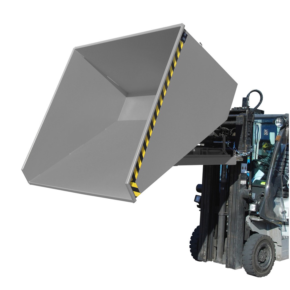Productafbeelding nr. 1: Bauer® Kantelbak met afrolmechanisme, gelakt, volume 2,1 m³, RAL 7005 muisgrijs