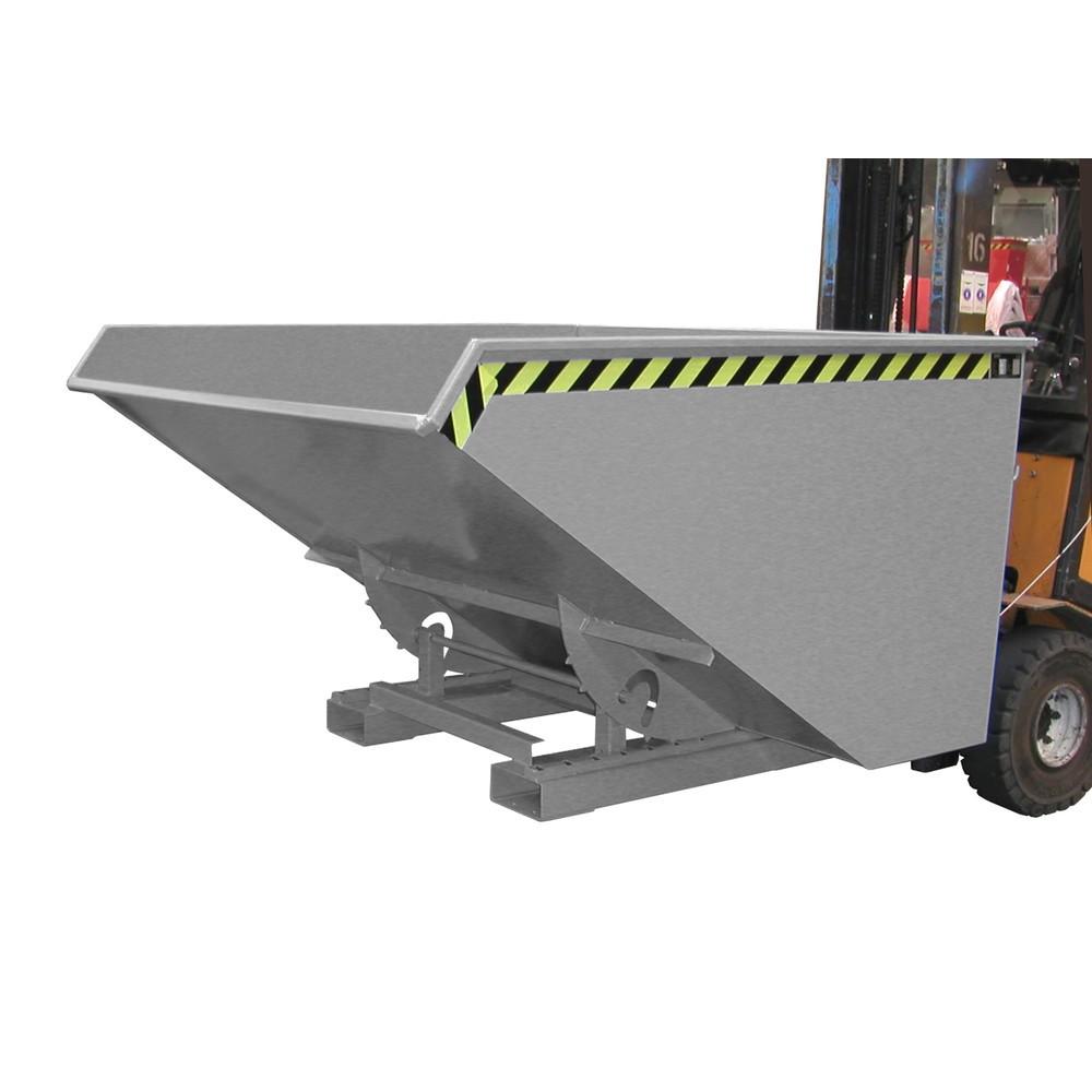 Productafbeelding nr. 1: Bauer® Kantelbak met afrolmechanisme, gelakt, volume 1,2 m³, RAL 7005 muisgrijs