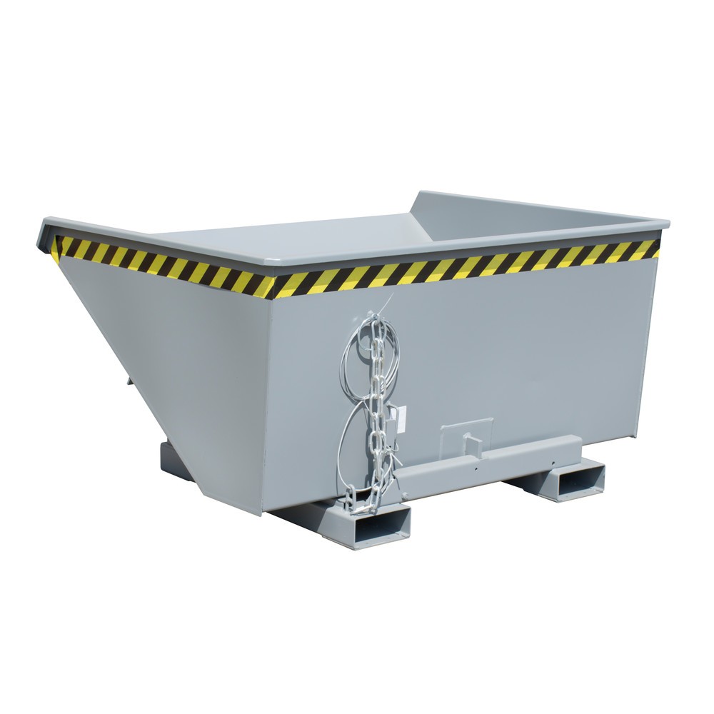 Productafbeelding nr. 1: Bauer® Kantelbak met afrolmechanisme, gelakt, volume 0,9 m³, RAL 7005 muisgrijs