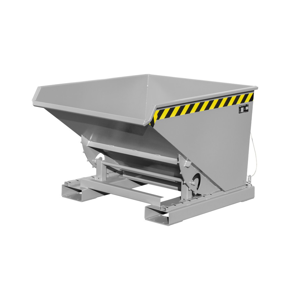 Productafbeelding nr. 1: Bauer® Kantelbak met afrolmechanisme, gelakt, volume 0,6 m³, RAL 7005 muisgrijs