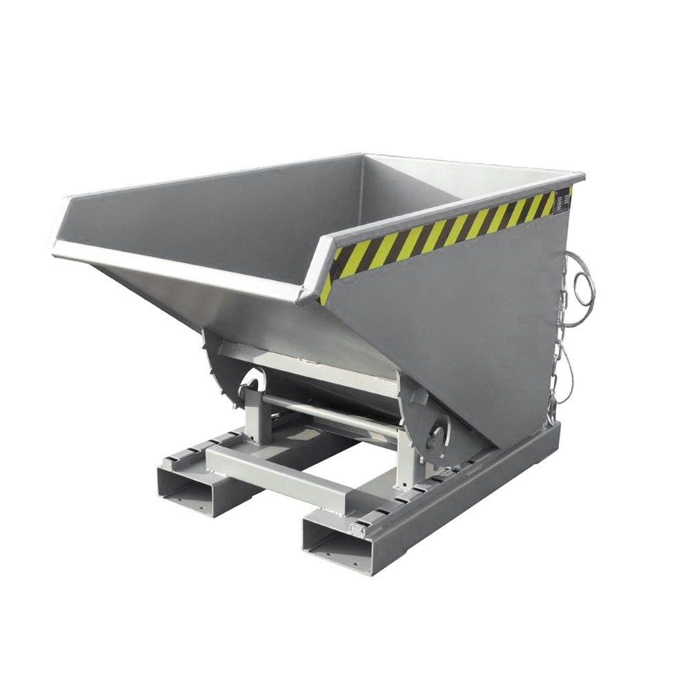 Productafbeelding nr. 1: Bauer® Kantelbak met afrolmechanisme, gelakt, volume 0,3 m³, RAL 7005 muisgrijs