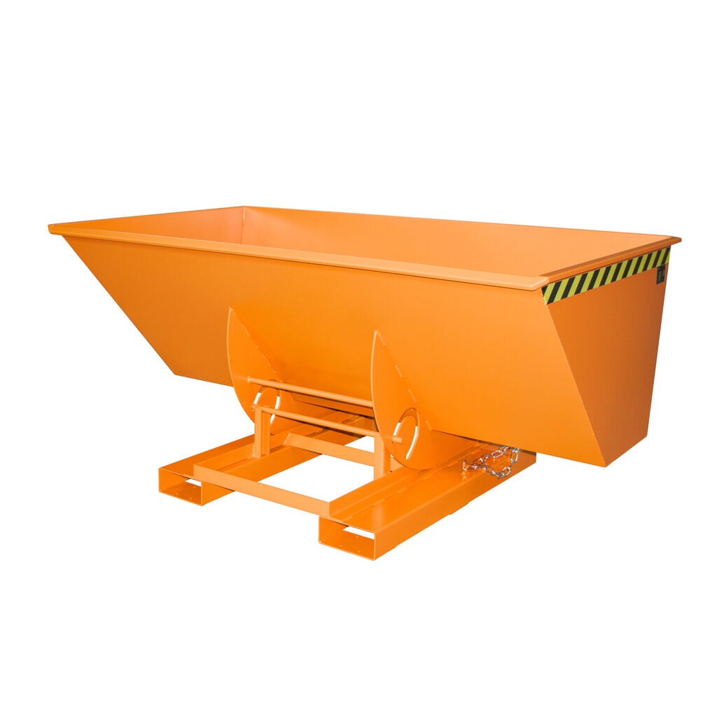 Product afbeelding: Bauer® Kantelbak met afrolmechanisme, cap. 1.000 kg, gelakt, volume 1,5 m³, RAL 2000 geeloranje