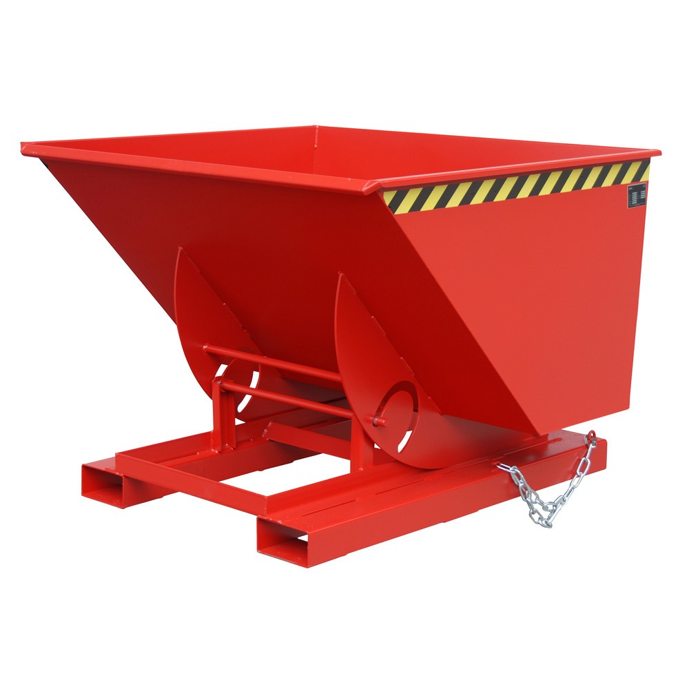 Product afbeelding: Bauer® Kantelbak met afrolmechanisme, cap. 1.000 kg, gelakt, volume 1 m³, RAL 3000 vuurrood