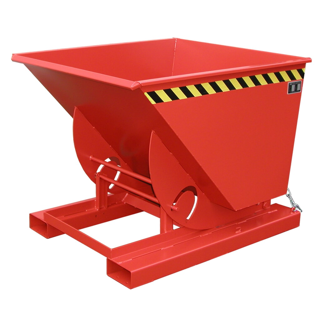 Product afbeelding: Bauer® Kantelbak met afrolmechanisme, cap. 1.000 kg, gelakt, volume 0,75 m³, RAL 3000 vuurrood